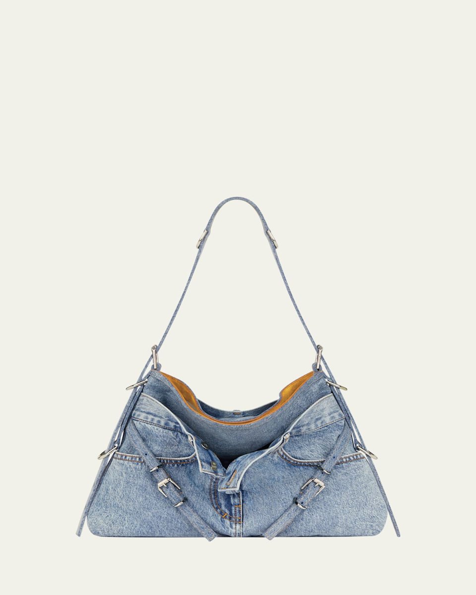Medium Voyou Shoulder Bag in Boyfriend Denim